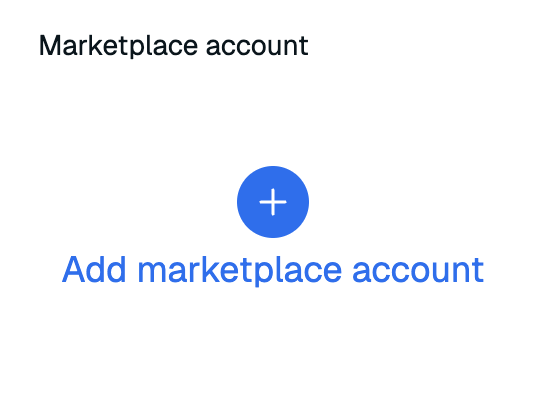 The Add marketplace account button.