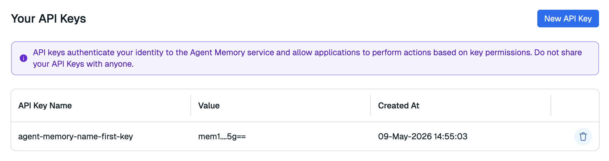 The actions for the Agent Memory service.