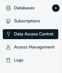 Menu for database access control.