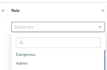 User select role.