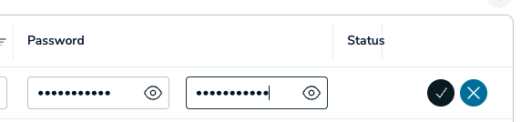 User add password and finish.