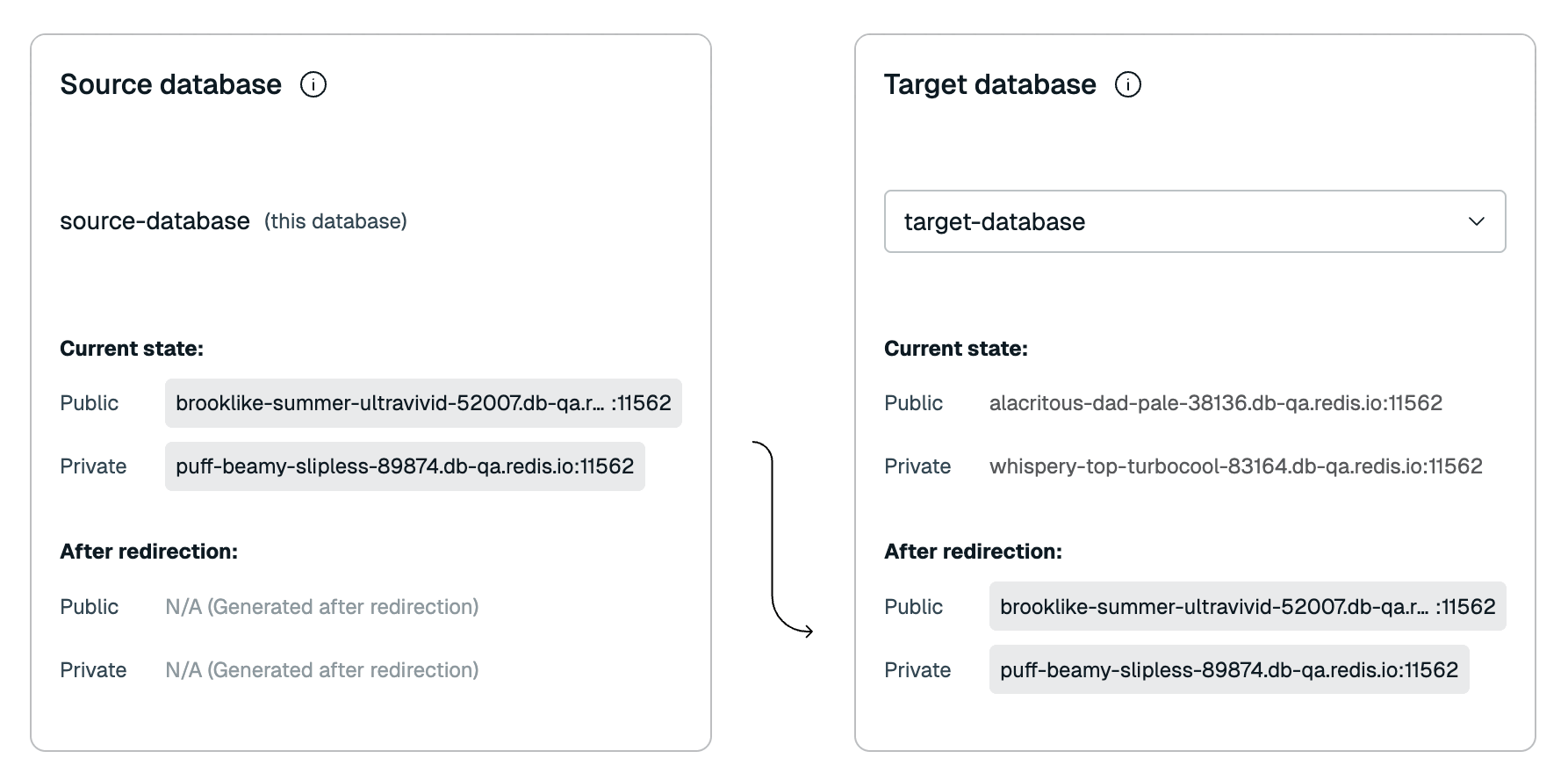 Select the target database from the database list.