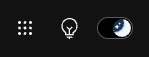 Mode selection toggle with dark mode selected.