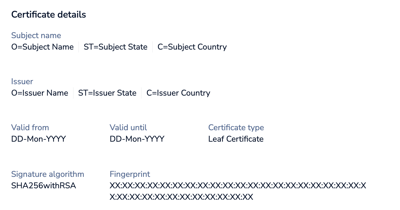 The Download certificate button.