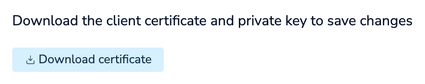The Download certificate button.
