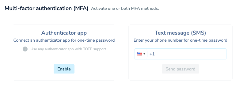 Multi-factor authentication is located on the user profile page.