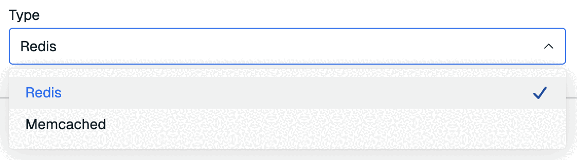 For Essentials, the Type setting in the General section includes an option for Redis.
