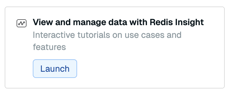 Launch Redis Insight web from the database page.
