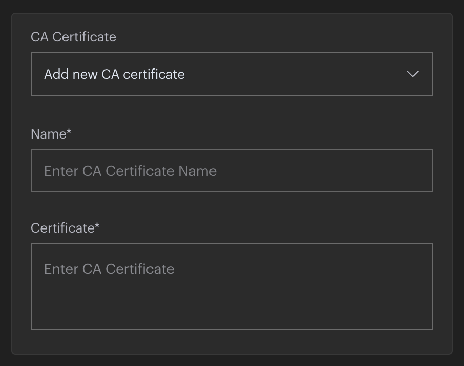 The Redis Insight Add CA Certificate section.