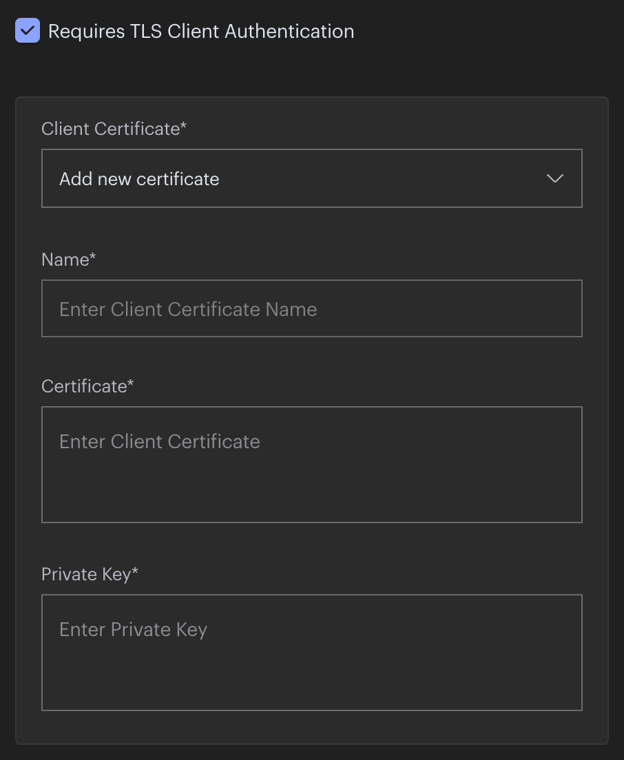 The Redis Insight Add Client Certificate section.