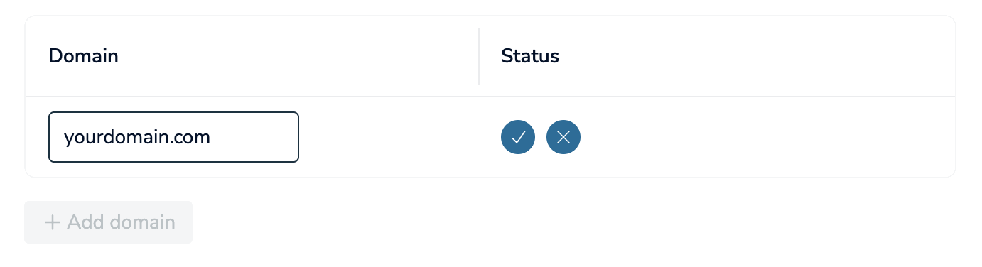 Enter domain name in the Domain field.