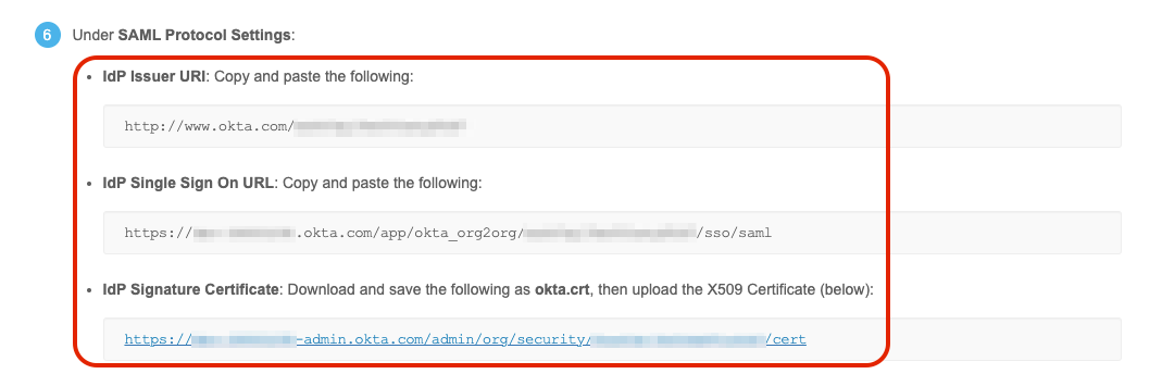 Use the Okta admin console to locate the Org2Org application template.