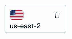 Select the Delete button to remove a region from your Active-Active subscription.