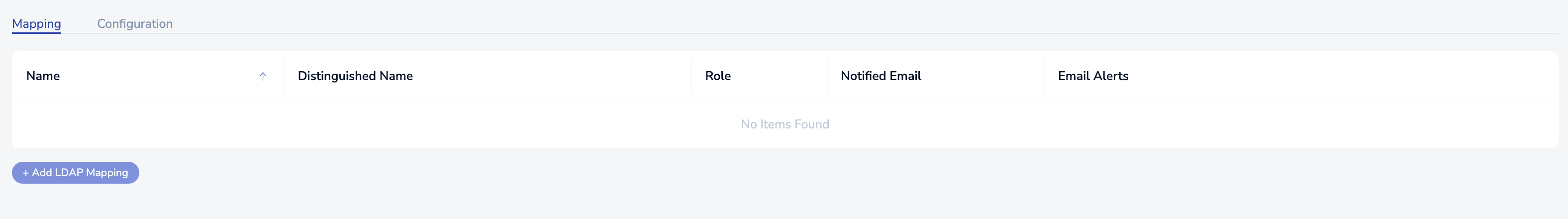 Enable LDAP mappings Panel