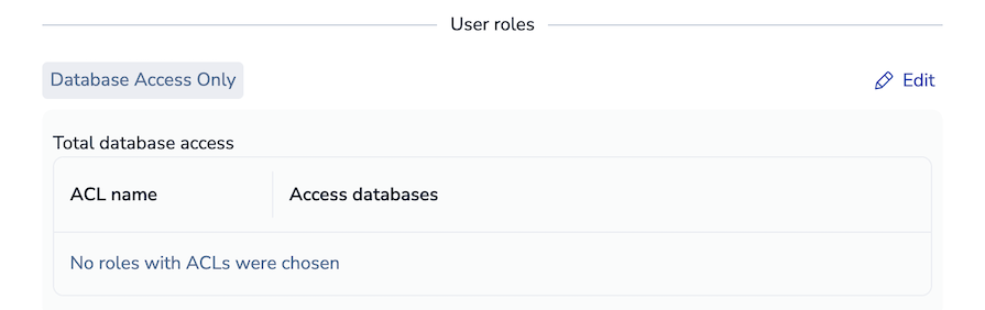 The User roles section of the Edit user panel.
