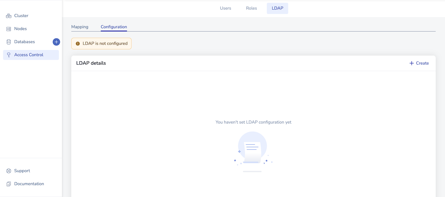 Configure LDAP screen