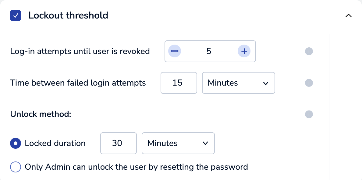 The Lockout threshold configuration section