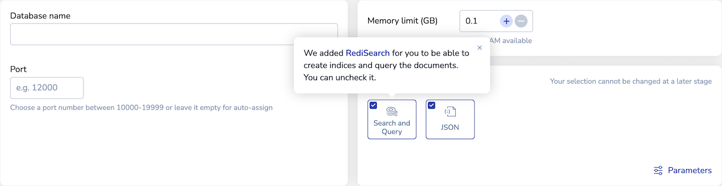 Select JSON from the Capabilities section.