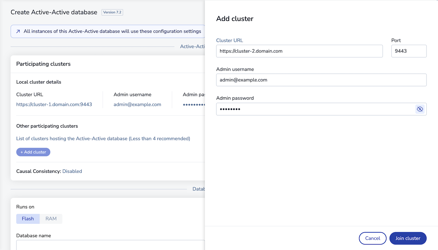 Add cluster panel.