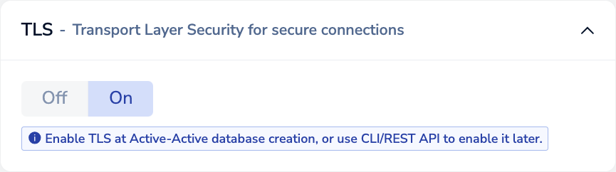 TLS is enabled on the Cluster Manager UI screen.