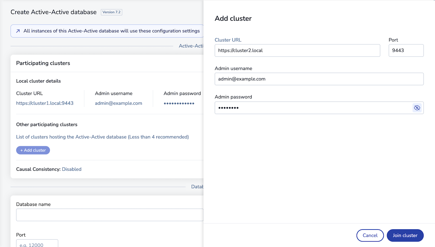 Add cluster panel.