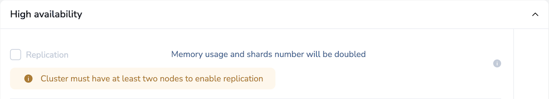 Turn off replication in the High availability section.