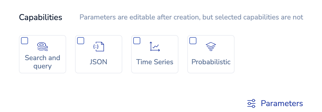 Select which capabilities to add to your database.